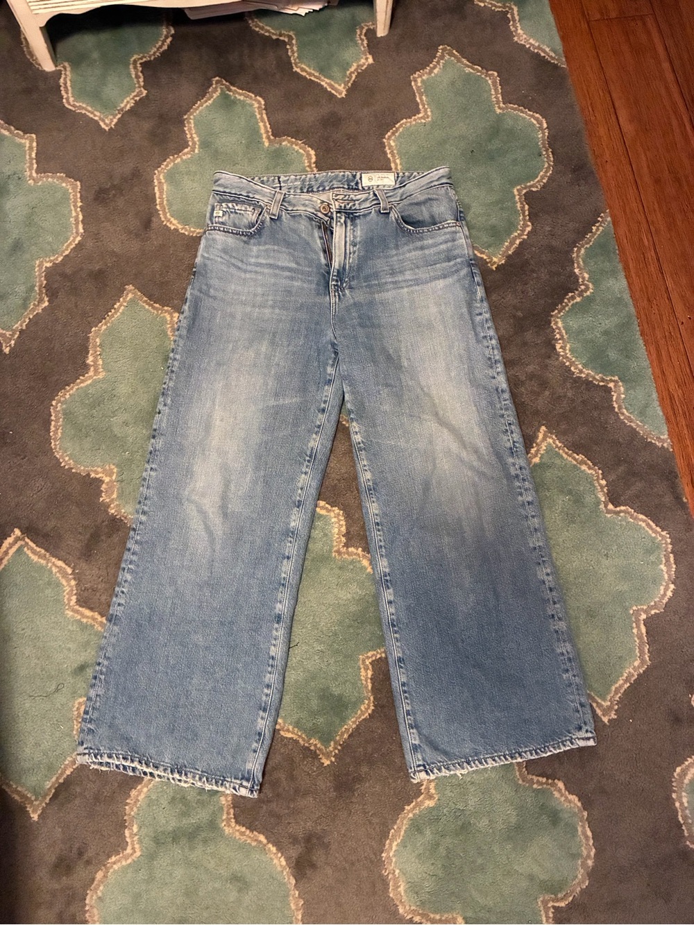 AG Saige Wide-Leg Crop Light Blue Women's Jeans high rise size 28